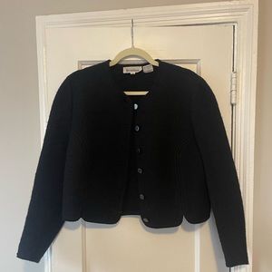 Vintage Brandon Cardigan |Virgin Wool | Sz 12 | Black | Front Buttons